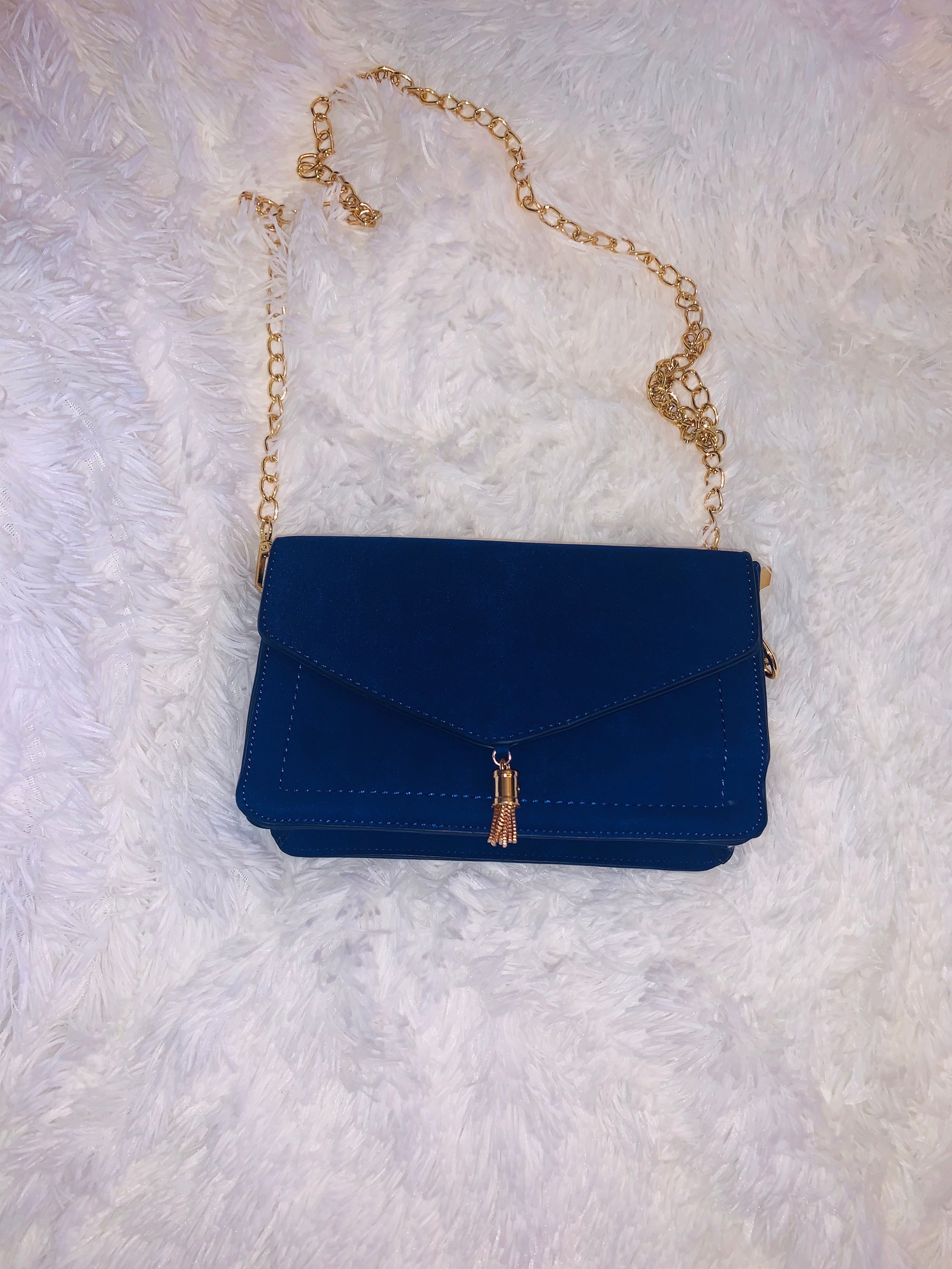 Slouchy Bag - Royal Blue Suede – Kim White Bags/Belts